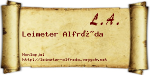 Leimeter Alfréda névjegykártya